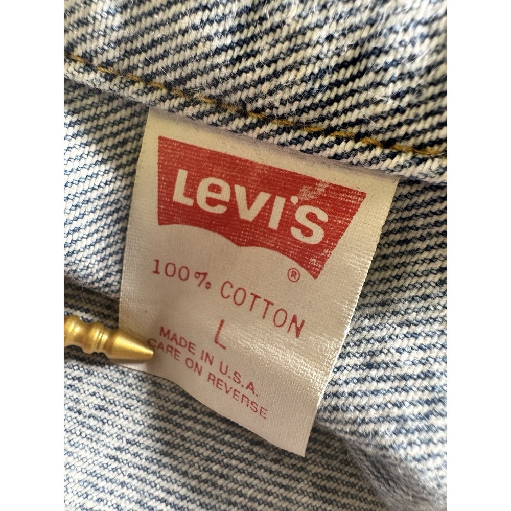 Vintage 80s Levi's 70507 Acid Wash Denim Trucker Jacket Made in USA Size Large - Picture 6 of 11